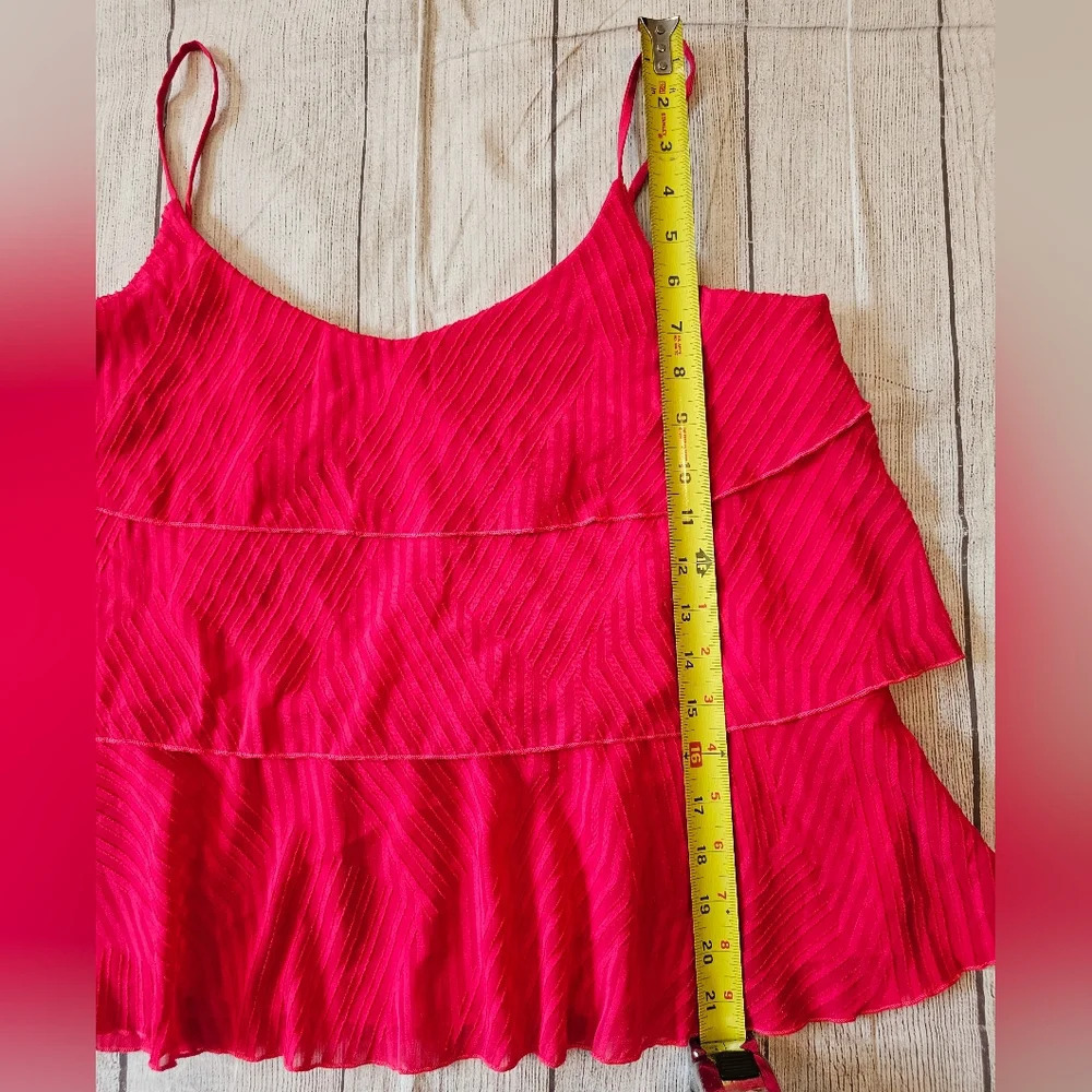 Amadi Anthropologie Women's Size Small Dark Pink Textured Layered Tank New w Tag - Picture 9 of 10
